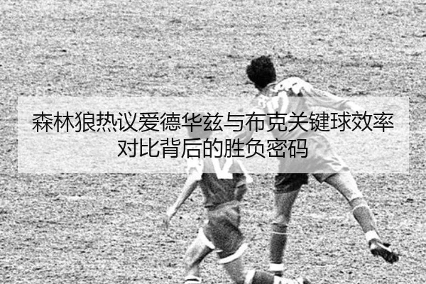 森林狼热议爱德华兹与布克关键球效率对比背后的胜负密码